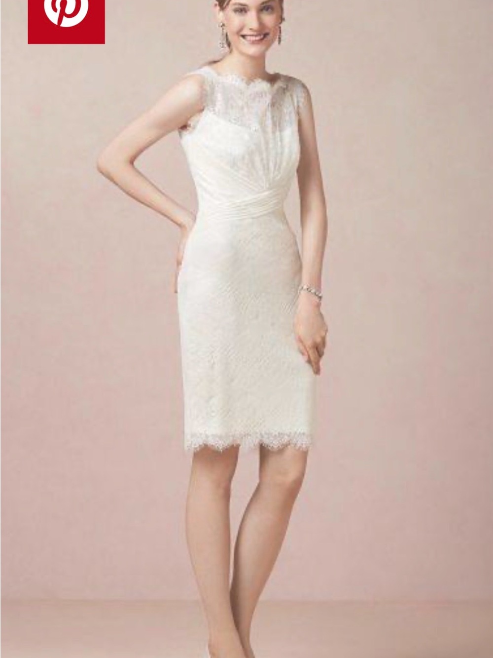 Tadashi Shoji Ivory Lace Midi Sheath Dress